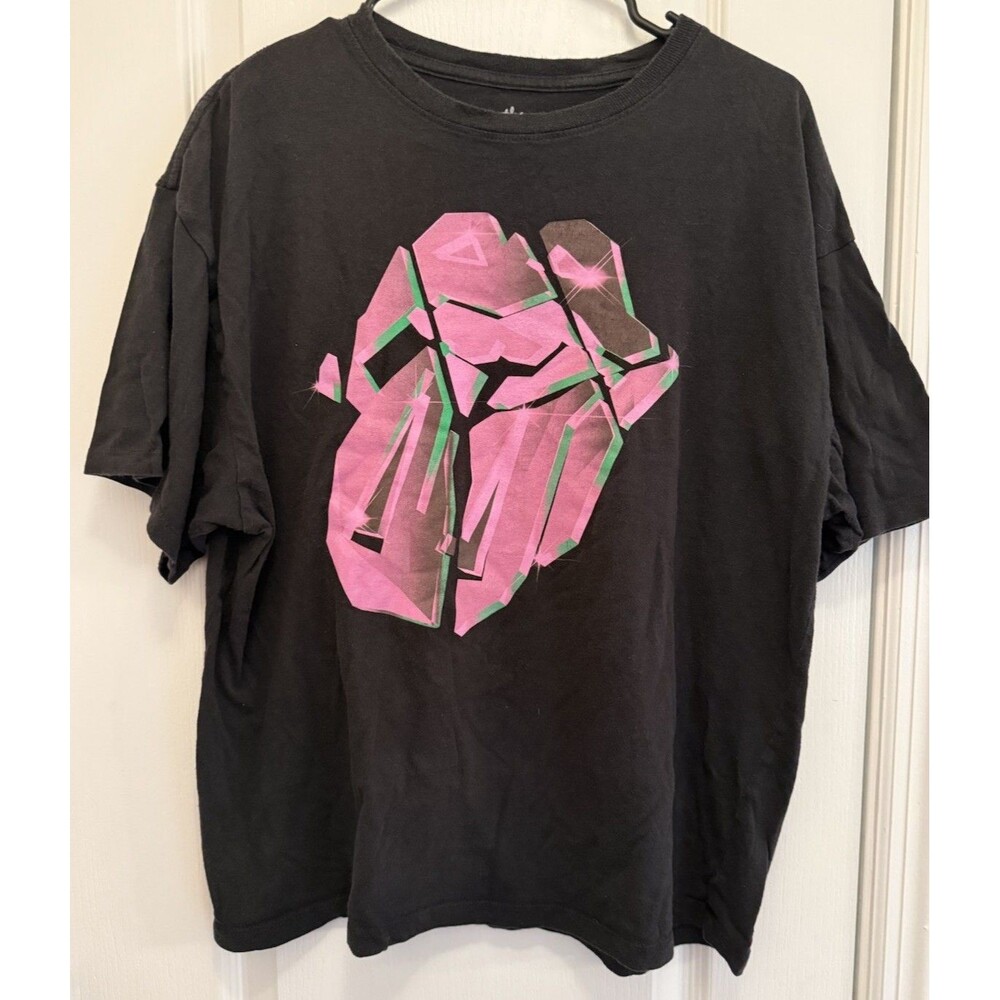 Rolling Stones Hackney Diamonds Tour 2024 Black T-Shirt Size Medium
